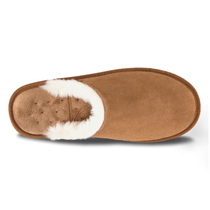 Isotoner® Mens Suede Mule With Water Repellency Tan Extra Image 4